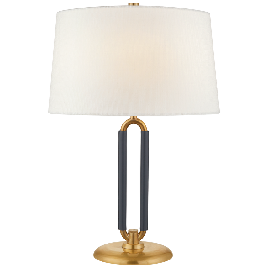 Visual Comfort & Co. Cody Medium Table Lamp Table Lamps Visual Comfort & Co. Natural Brass and Saddle Leather  