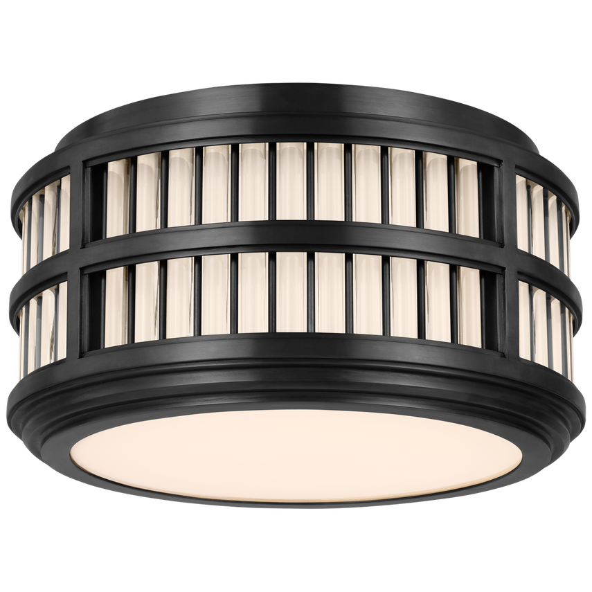 Visual Comfort & Co. Perren 12" Flush Mount Ceiling Lights Visual Comfort & Co. Bronze and Glass Rods  