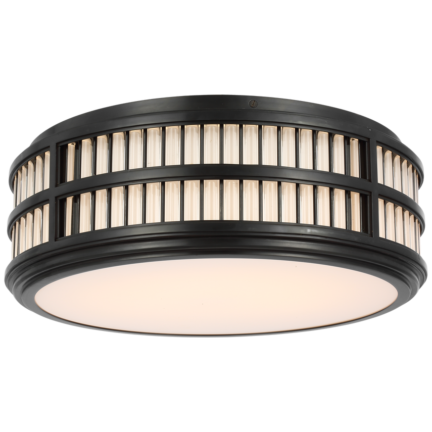 Visual Comfort & Co. Perren 18" Flush Mount Ceiling Lights Visual Comfort & Co. Bronze and Glass Rods  