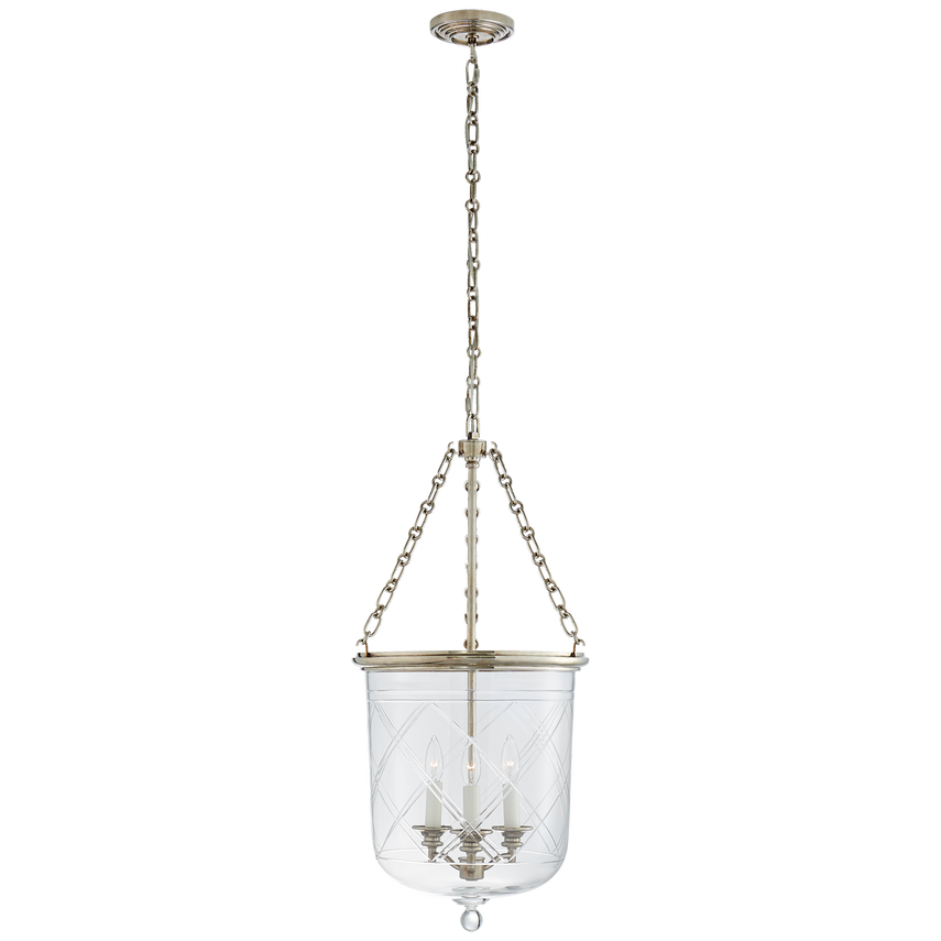 Visual Comfort & Co. Cambridge Medium Smoke Bell Lantern Ceiling Lights Visual Comfort & Co. Butler's Silver  