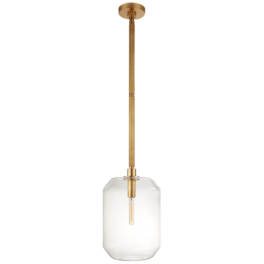 Visual Comfort & Co. Barrett Medium Knurled Pendant Pendants Visual Comfort & Co. Natural Brass  