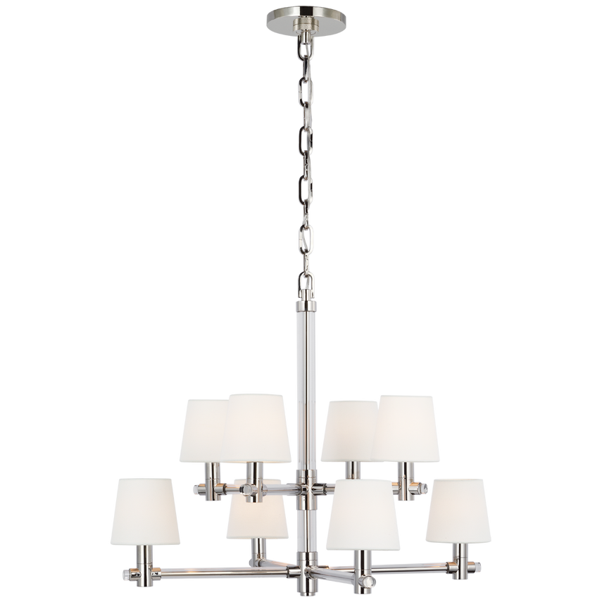 Visual Comfort & Co. Sable Small Chandelier Ceiling Lights Visual Comfort & Co. Crystal with Polished Nickel  