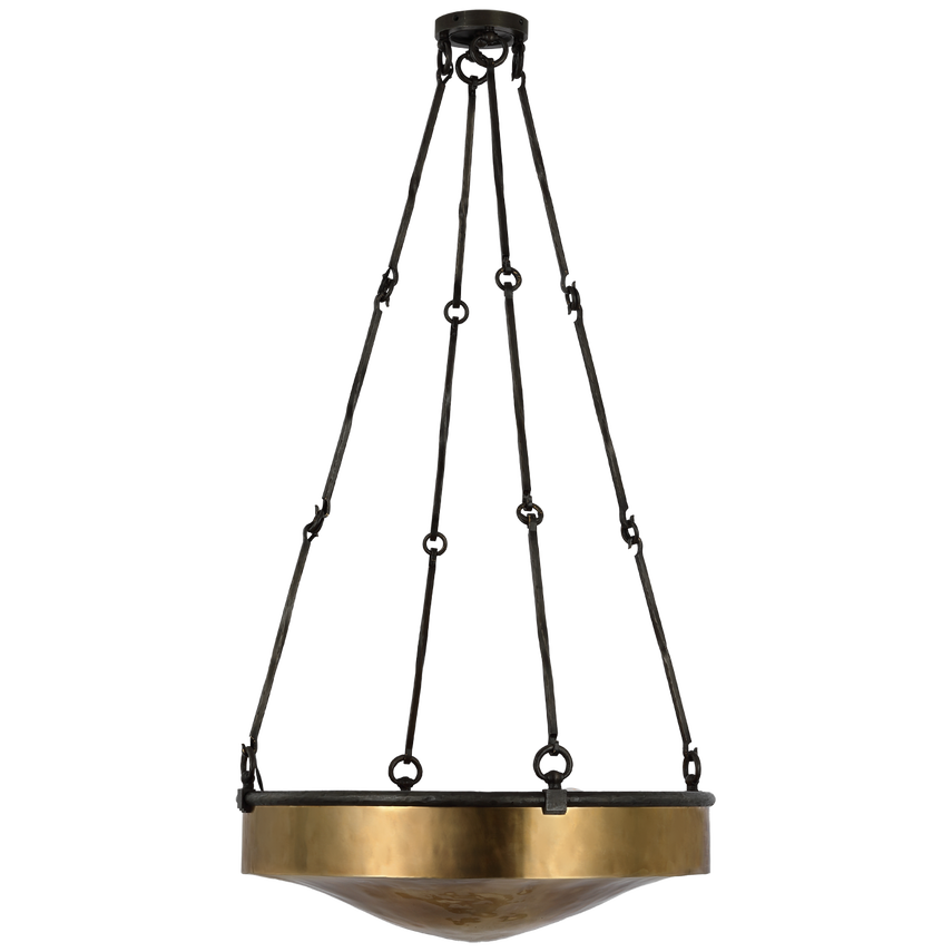 Visual Comfort & Co. Ancram Medium Uplight Chandelier Chandeliers Visual Comfort & Co. Natural Brass and Aged Iron  