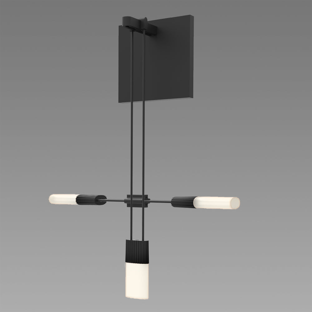 Sonneman Suspenders® Standard Single Sconce with Etched Chiclet Cluster Luminaire