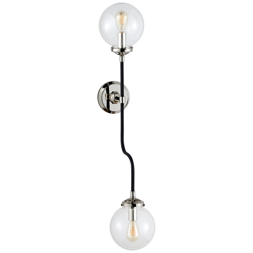 Visual Comfort & Co. Bistro Double Wall Sconce Wall Lights Visual Comfort & Co. Polished Nickel  