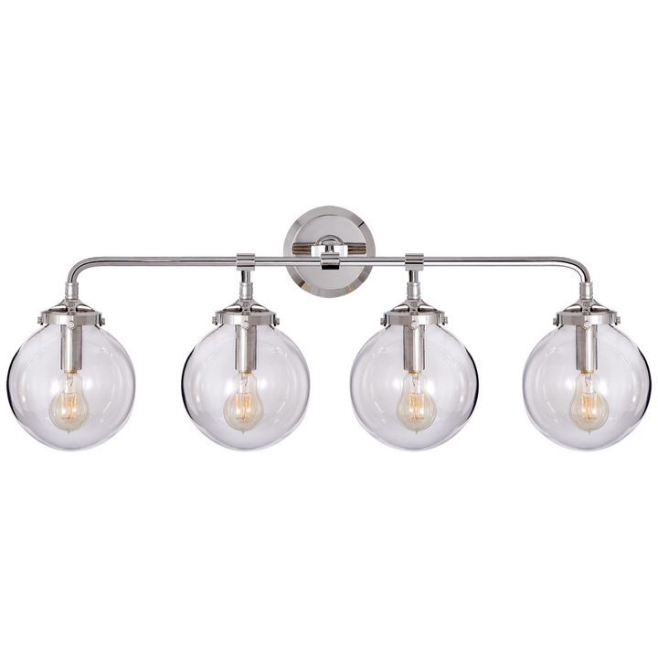 Visual Comfort & Co. Bistro Four Light Bath Sconce Vanity Lights Visual Comfort & Co. Hand-Rubbed Antique Brass and Black  