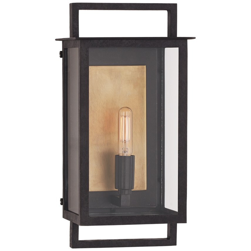 Visual Comfort & Co. Halle Small Wall Lantern Outdoor Lighting Visual Comfort & Co. Aged Iron and Clear Glass  