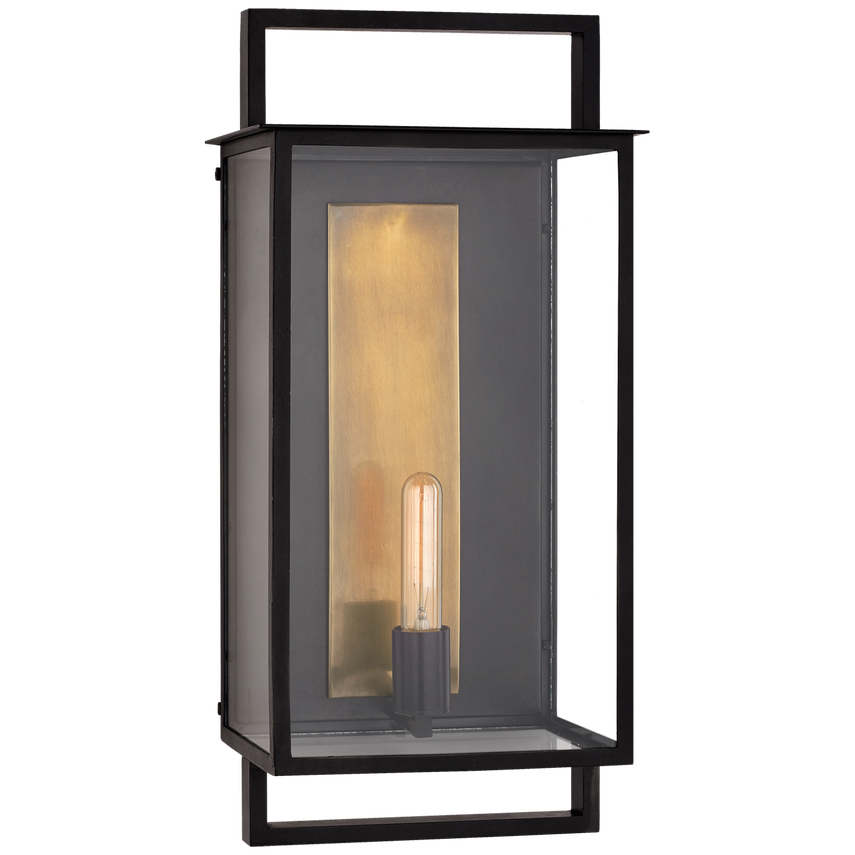 Visual Comfort & Co. Halle Large Wall Lantern Outdoor Lighting Visual Comfort & Co. Aged Iron and Clear Glass  