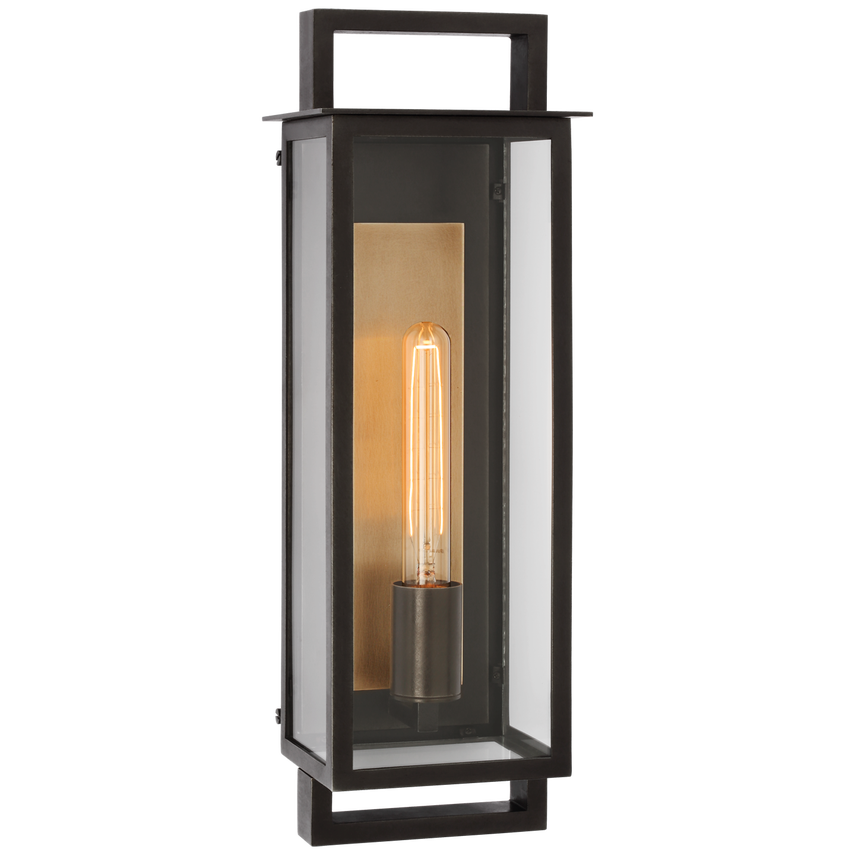 Visual Comfort & Co. Halle Medium Narrow Wall Lantern Outdoor Lighting Visual Comfort & Co. Aged Iron  