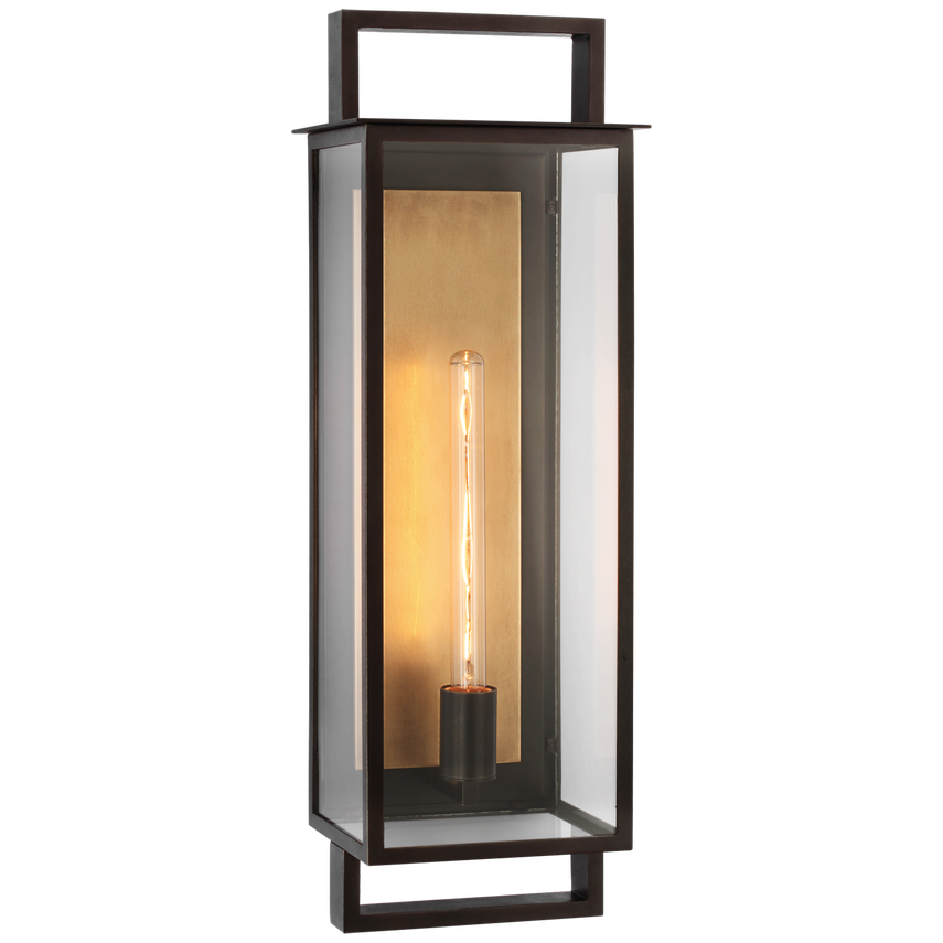 Visual Comfort & Co. Halle Large Narrow Wall Lantern Outdoor Lighting Visual Comfort & Co. Aged Iron  