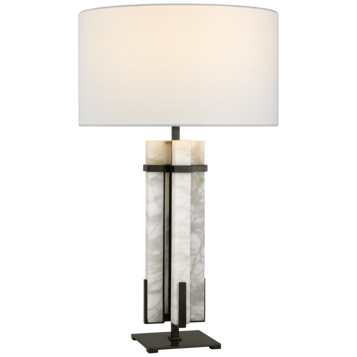 Visual Comfort & Co. Malik Large Table Lamp Table Lamps Visual Comfort & Co. Bronze and Alabaster  