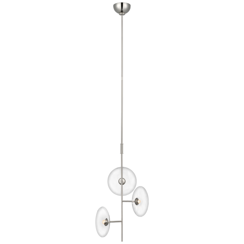 Visual Comfort & Co. Calvino Mini 3-Light Chandelier Ceiling Lights Visual Comfort & Co. Hand-Rubbed Antique Brass  