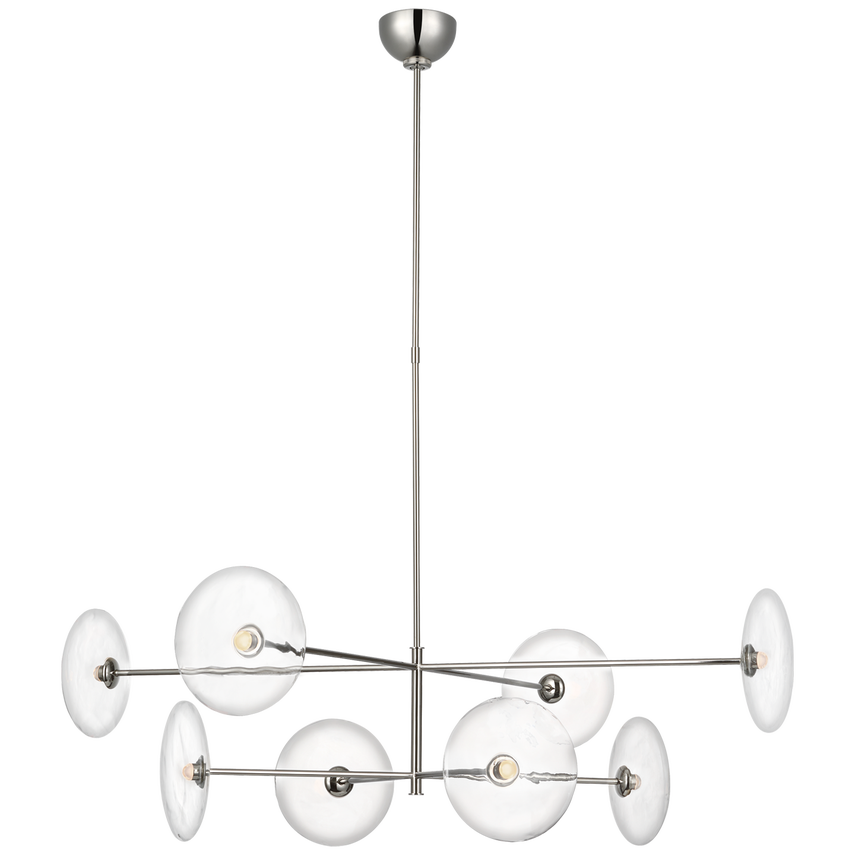 Visual Comfort & Co. Calvino X-Large Radial Chandelier Ceiling Lights Visual Comfort & Co. Aged Iron and Hand-Rubbed Antique Brass  