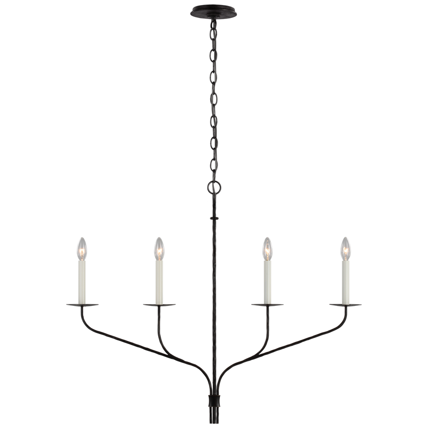 Visual Comfort & Co. Belfair Medium Four Light Linear Ceiling Lights Visual Comfort & Co. Aged Iron  