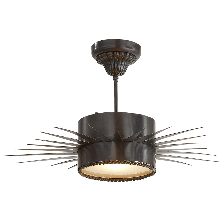 Visual Comfort & Co. Soleil Medium Semi-Flush Ceiling Lights Visual Comfort & Co. Bronze  