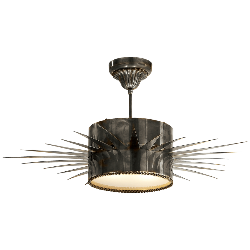 Visual Comfort & Co. Soleil Large Semi-Flush Ceiling Lights Visual Comfort & Co. Hand-Rubbed Antique Brass  