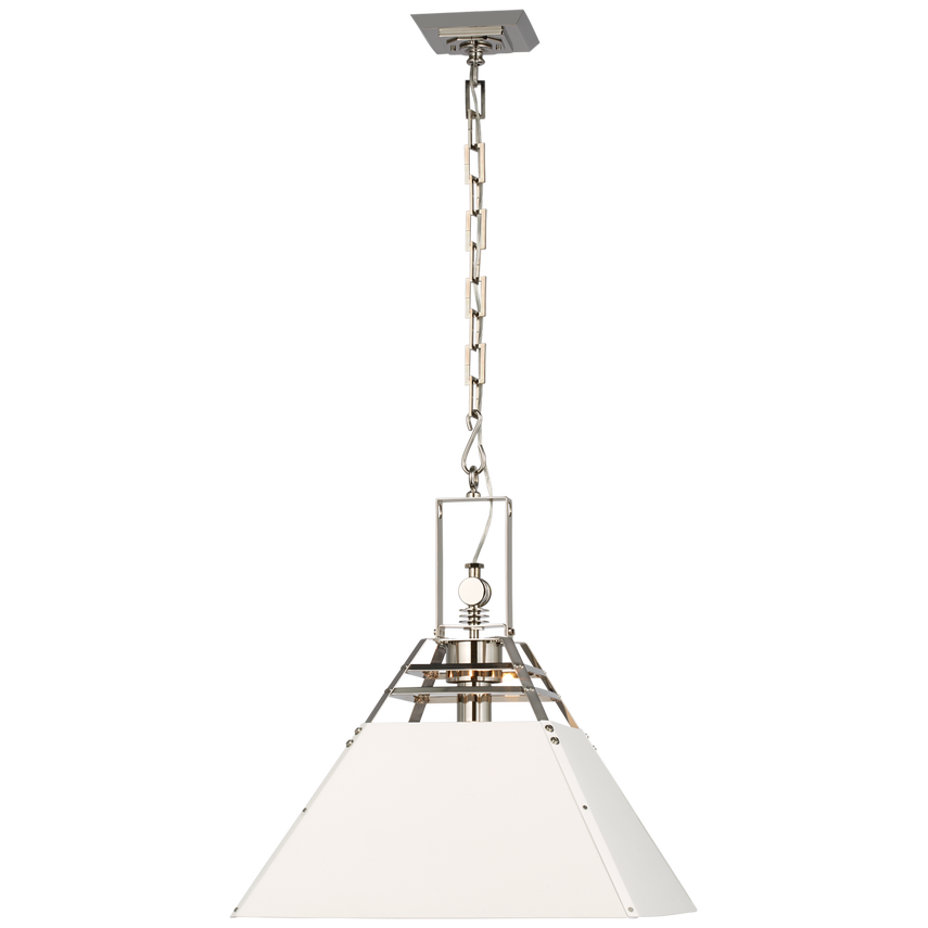 Visual Comfort & Co. Pierre Medium Pendant Ceiling Lights Visual Comfort & Co. Polished Nickel and White  