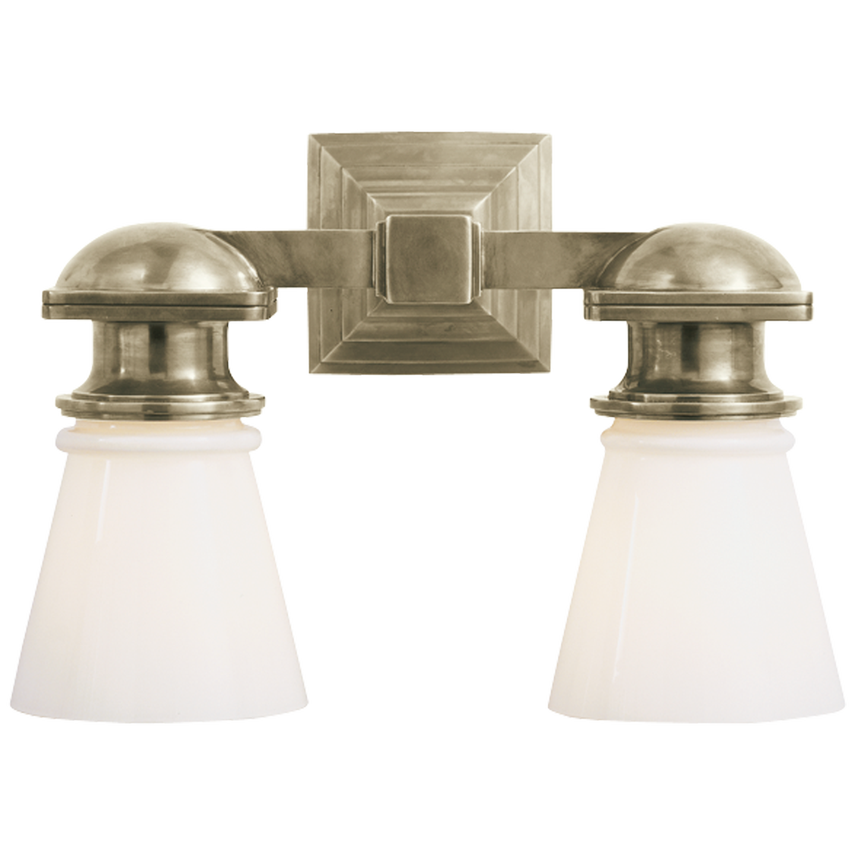 Visual Comfort & Co. New York Subway Double Light Wall Lights Visual Comfort & Co. Hand-Rubbed Antique Brass  