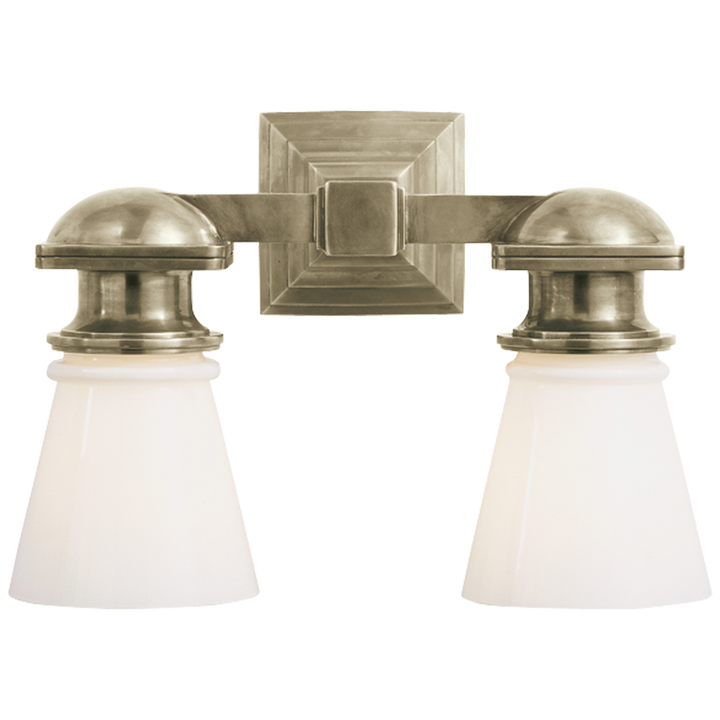 Visual Comfort & Co. New York Subway Double Light Wall Sconces Visual Comfort & Co. Hand-Rubbed Antique Brass  