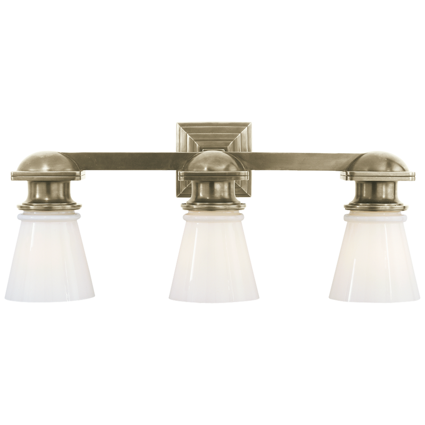 Visual Comfort & Co. New York Subway Triple Light Wall Lights Visual Comfort & Co. Antique Nickel  