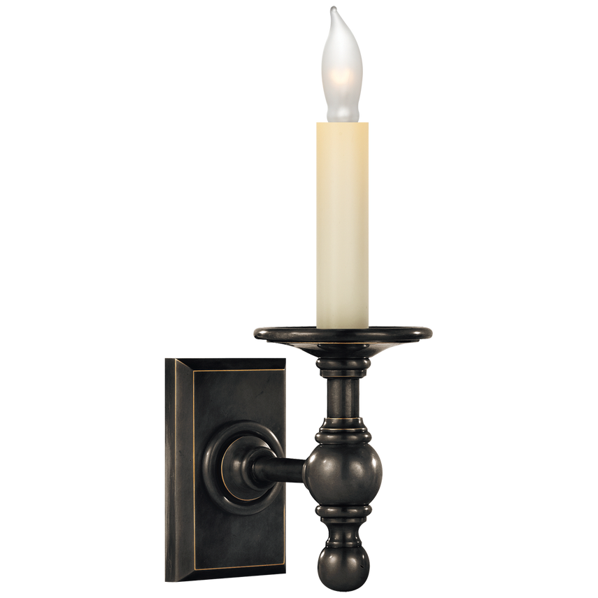 Visual Comfort & Co. Single Library Classic Sconce Wall Lights Visual Comfort & Co. Bronze  