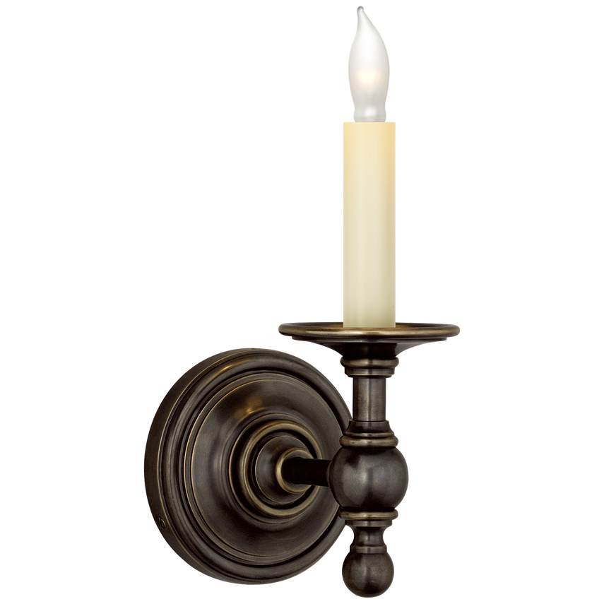 Visual Comfort & Co. Classic Single Sconce Wall Lights Visual Comfort & Co. Bronze  