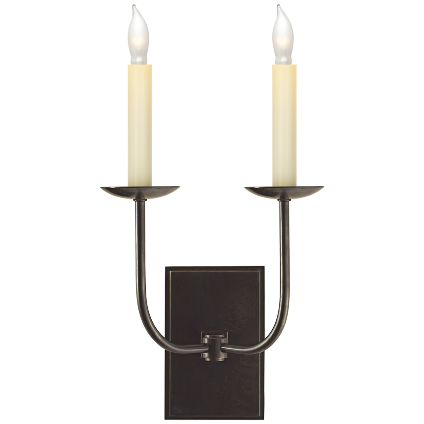 Visual Comfort & Co. TT Double Sconce Wall Lights Visual Comfort & Co. Bronze  