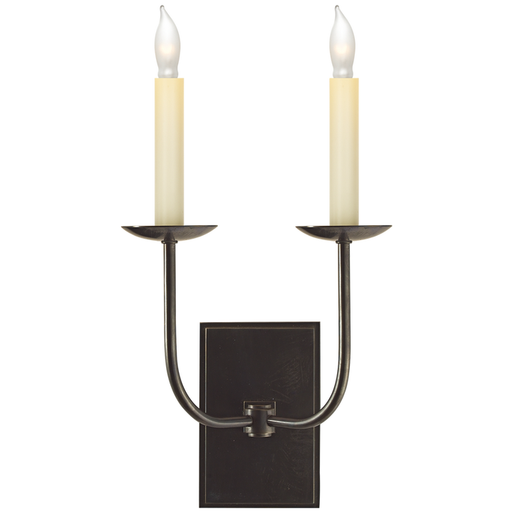 Visual Comfort & Co. TT Double Sconce Wall Sconces Visual Comfort & Co. Bronze  