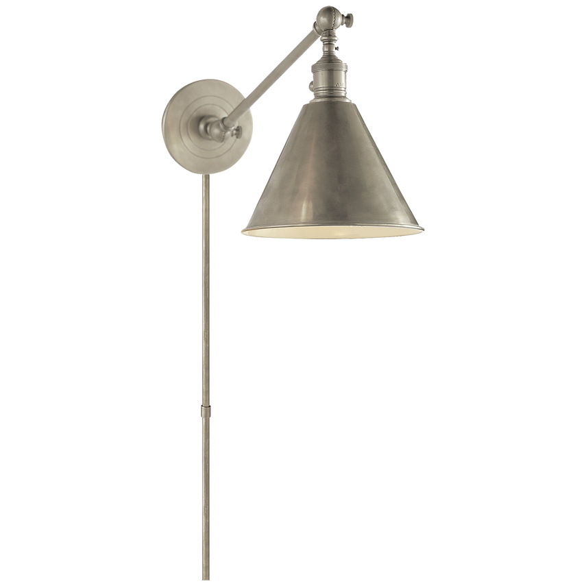 Visual Comfort & Co. Boston Functional Single Arm Library Light Wall Lights Visual Comfort & Co. Antique Nickel  