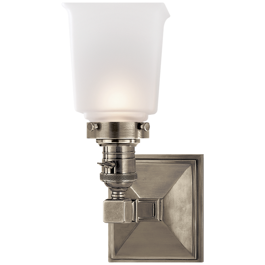 Visual Comfort & Co. Boston Square Single Light Wall Sconces Visual Comfort & Co. Antique Nickel  