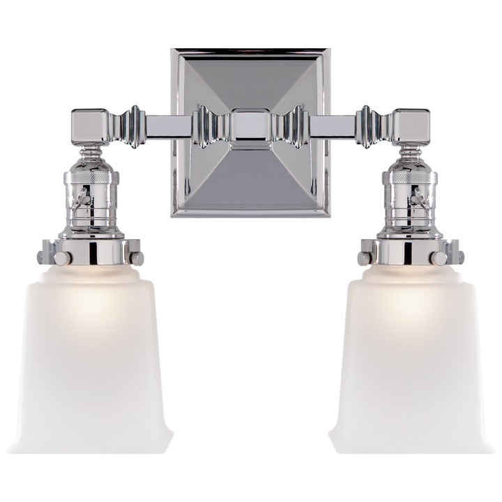 Visual Comfort & Co. Boston Square Double Light Wall Sconces Visual Comfort & Co. Chrome  