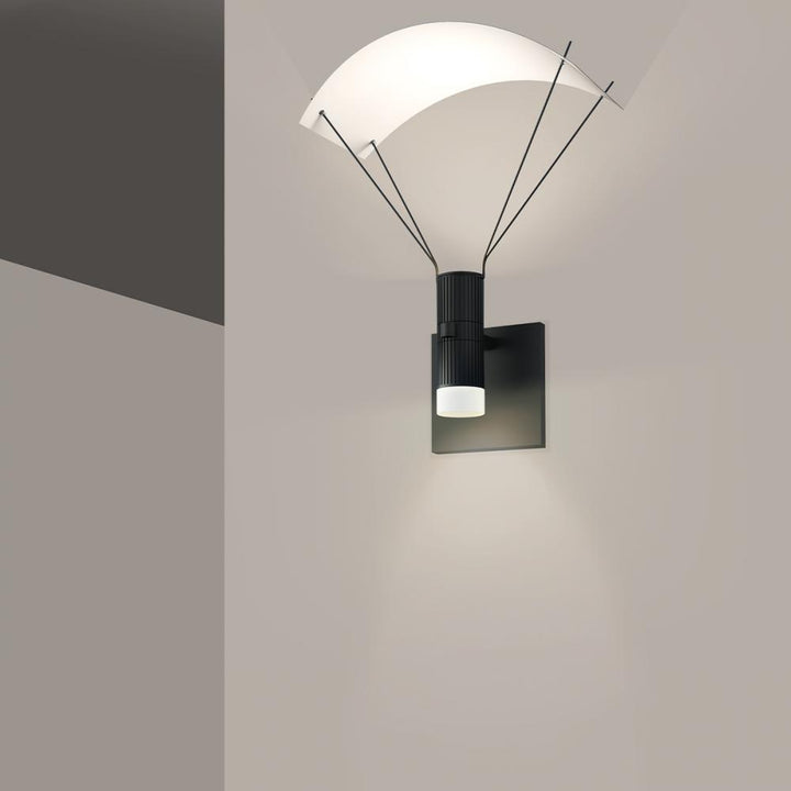 Sonneman Suspenders® Standard Single Sconce w/ Bar-Mounted Duplex Cylinders w/Glass Drum Diffuser & Parachute Reflector