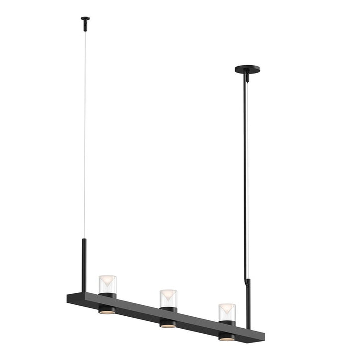 Sonneman Intervals® 4' Linear LED Pendant with Clear w/Cone Uplight Trim