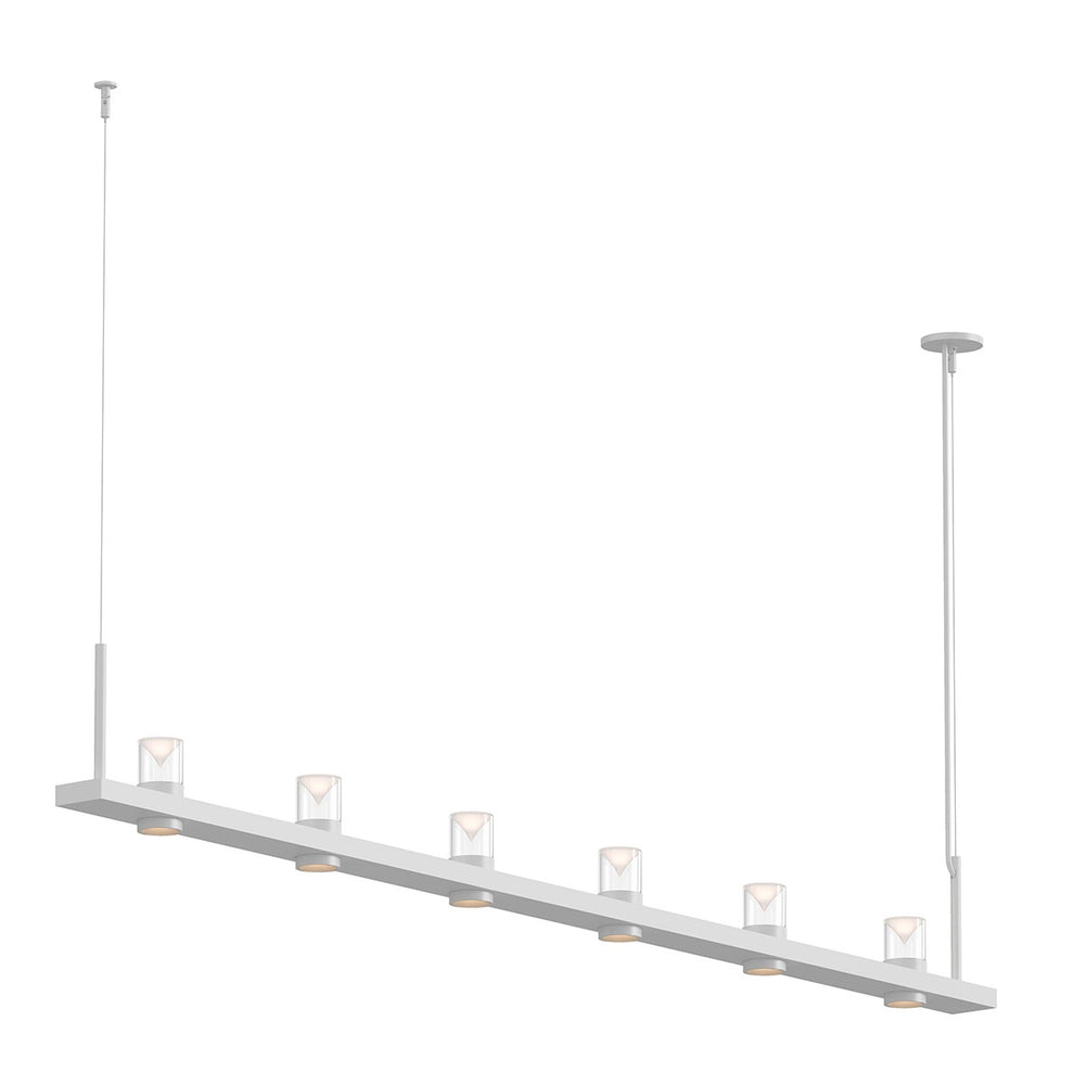 Sonneman Intervals® 8' Linear LED Pendant with Clear w/Cone Uplight Trim Pendants Sonneman   