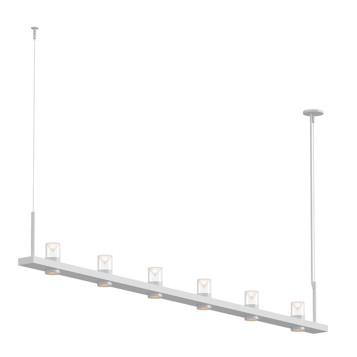 Sonneman Intervals® 8' Linear LED Pendant with Clear w/Cone Uplight Trim Pendants Sonneman   