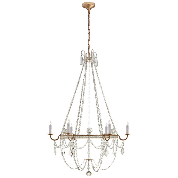 Visual Comfort & Co. Sharon Medium Chandelier Chandeliers Visual Comfort & Co. Burnished Silver Leaf  