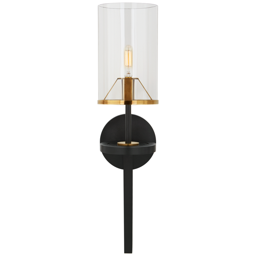 Visual Comfort & Co. Vivier Single Sconce Wall Sconces Visual Comfort & Co. Blackened Iron and Hand-Rubbed Antique Brass  