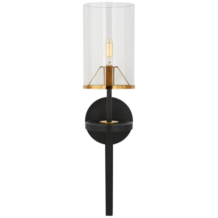 Visual Comfort & Co. Vivier Single Sconce Wall Sconces Visual Comfort & Co. Blackened Iron and Hand-Rubbed Antique Brass  