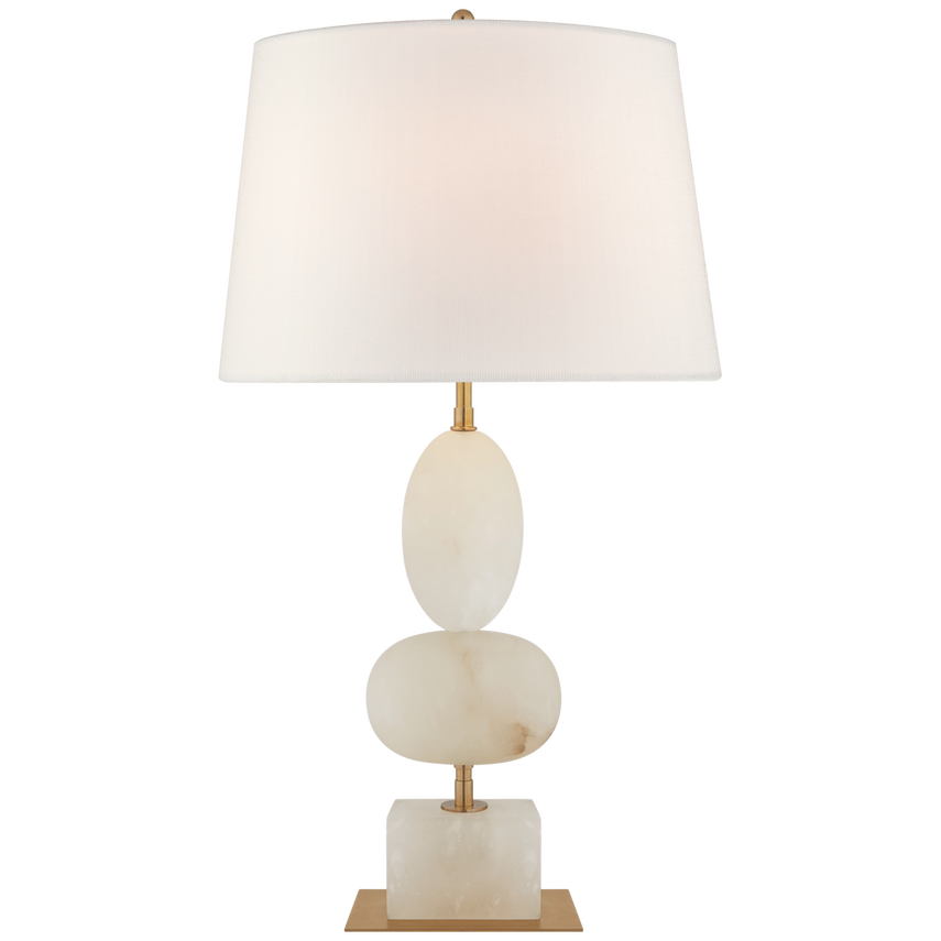 Visual Comfort & Co. Dani Medium Table Lamp Table Lamps Visual Comfort & Co. Alabaster and Black Marble  