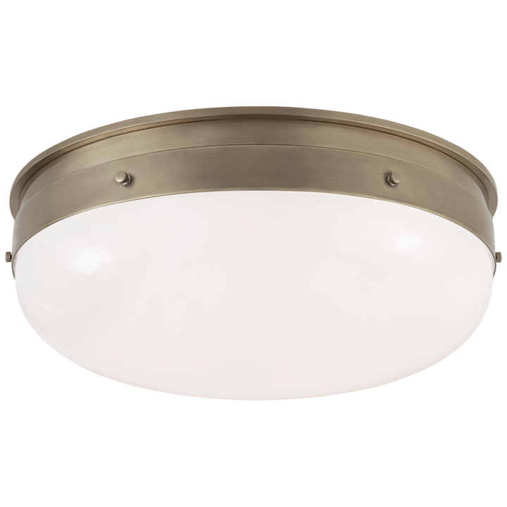 Visual Comfort & Co. Hicks Medium Flush Mount Ceiling Flush Mounts Visual Comfort & Co. Bronze and Hand-Rubbed Antique Brass  