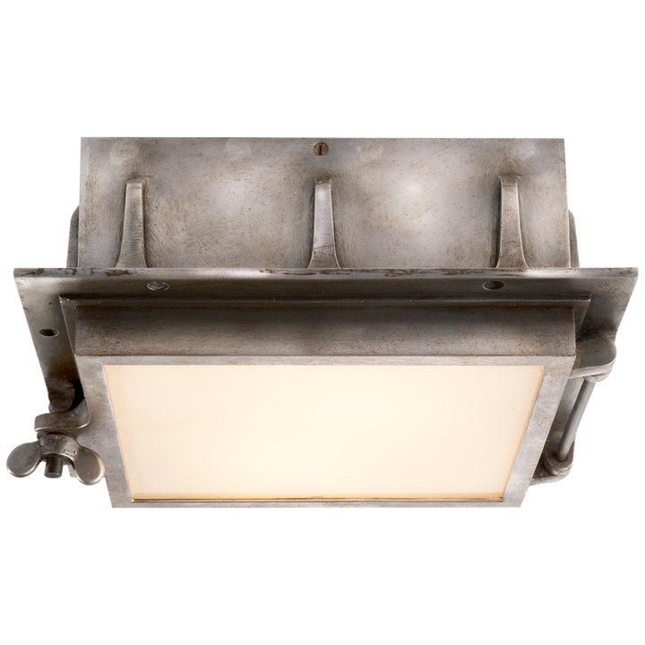 Visual Comfort & Co. Knockout Square Ceiling Light Ceiling Semi Flush Mounts Visual Comfort & Co. Weathered Aluminum  