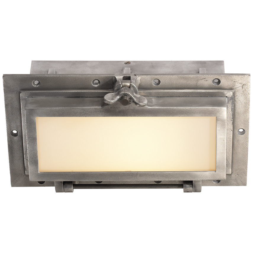 Visual Comfort & Co. Knockout Rectangular Ceiling Light Ceiling Semi Flush Mounts Visual Comfort & Co. Polished Aluminum  