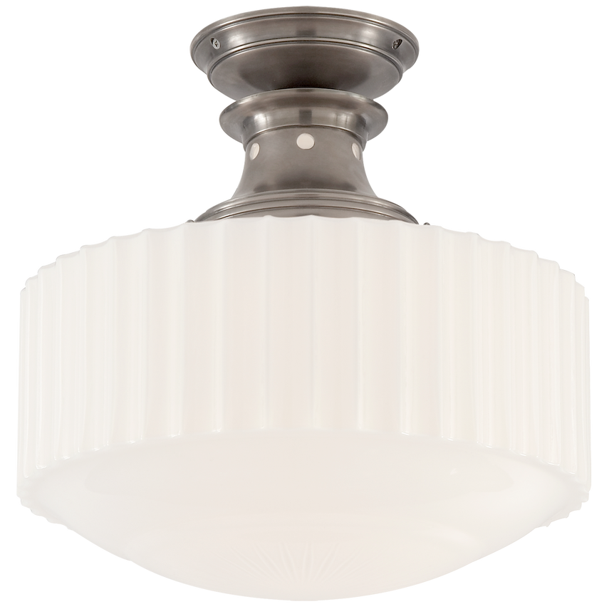 Visual Comfort & Co. Milton Road Flush Mount Ceiling Lights Visual Comfort & Co. Antique Nickel  