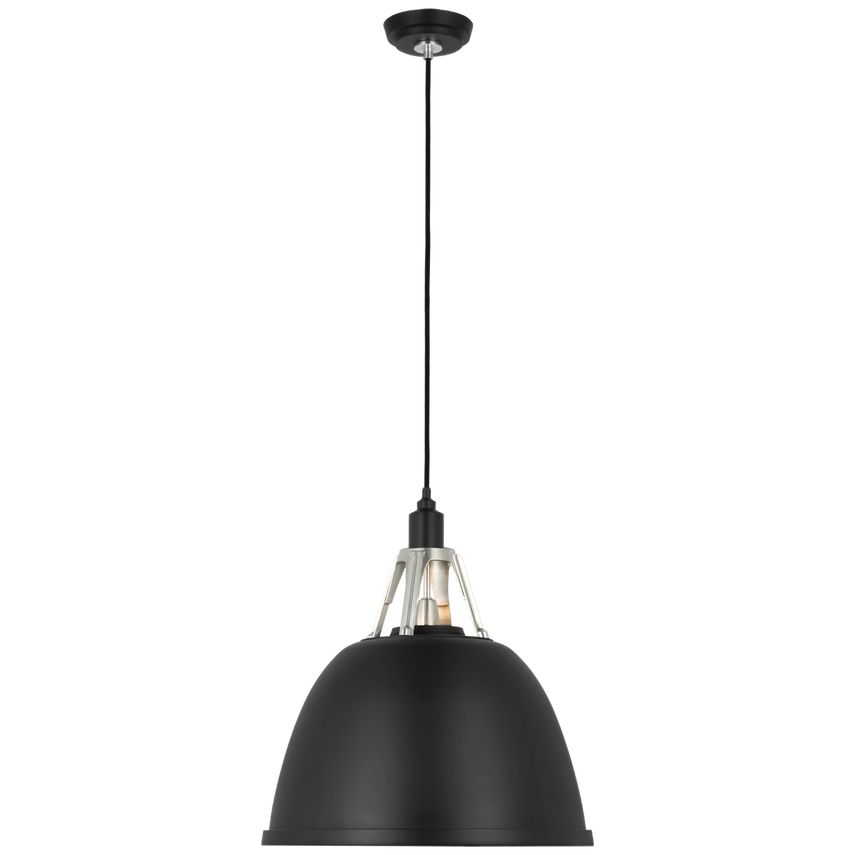 Visual Comfort & Co. Gunner 16" Pendant Ceiling Lights Visual Comfort & Co. Black and Polished Aluminum  