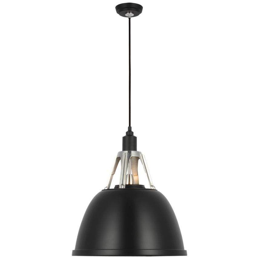 Visual Comfort & Co. Gunner 18" Pendant Ceiling Lights Visual Comfort & Co. White and Polished Aluminum  