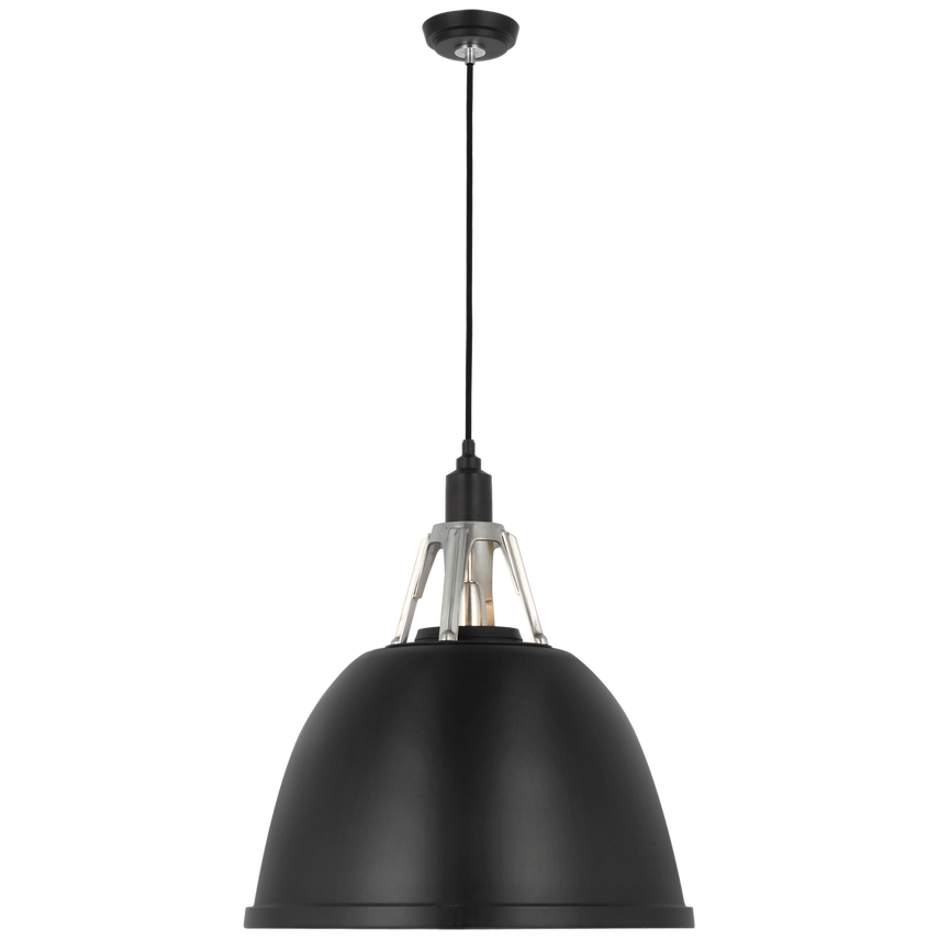 Visual Comfort & Co. Gunner 22" Pendant Ceiling Lights Visual Comfort & Co. Black and Polished Aluminum  