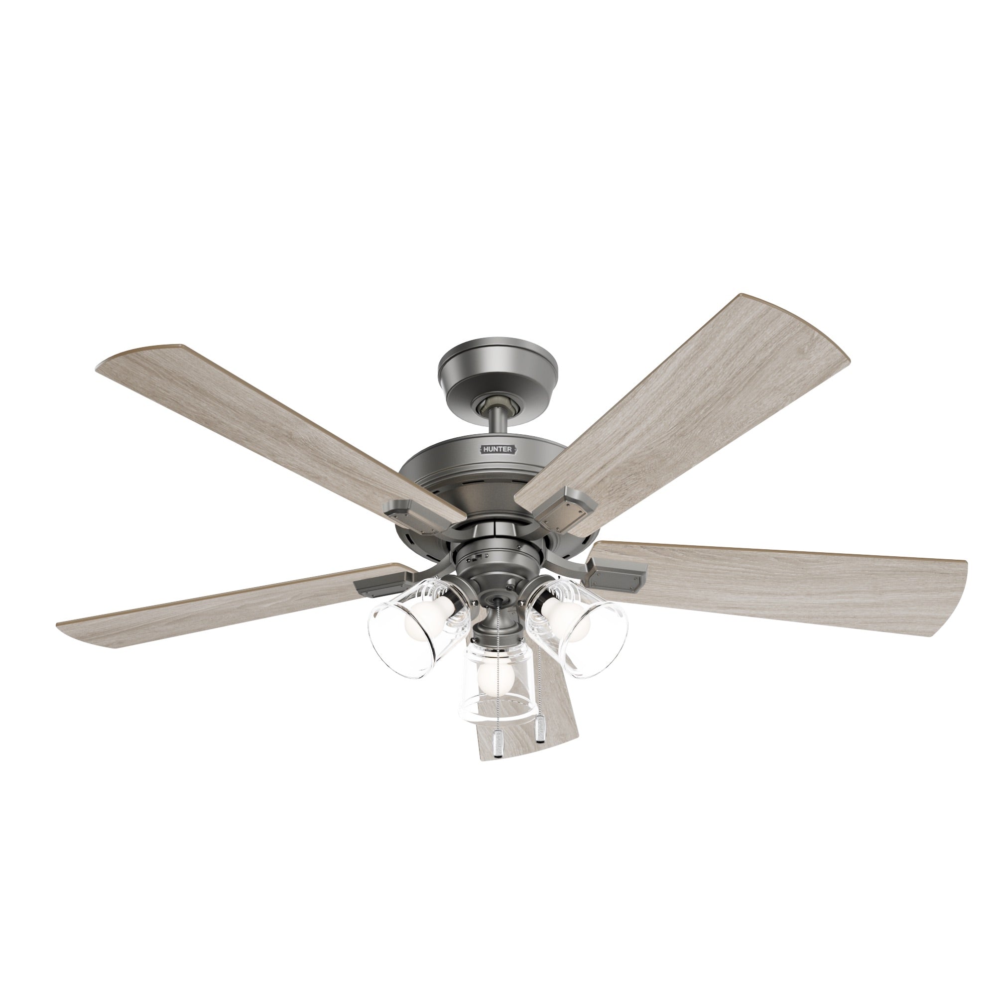 Hunter 52 inch Crestfield Ceiling Fan with LED Light Kit and Pull Chain Ceiling Fan Hunter   