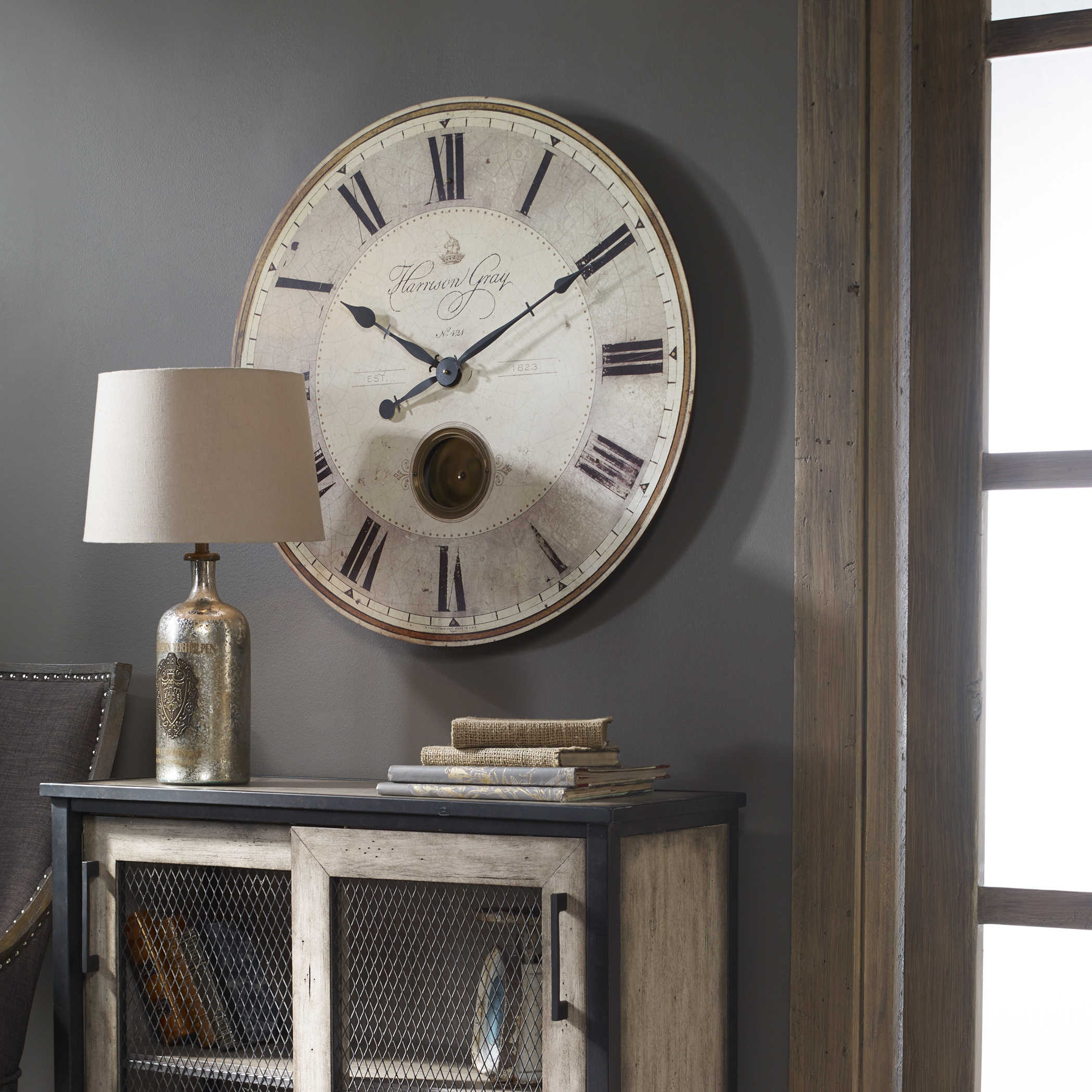 Uttermost Harrison Gray 30" Clock