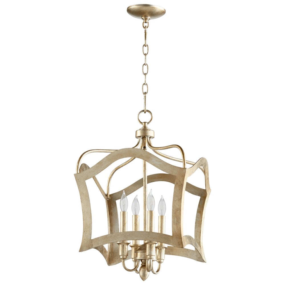 Cyan Design 06580 Milan Four Light Pendant Chandeliers Cyan Design Aged Silver Leaf  