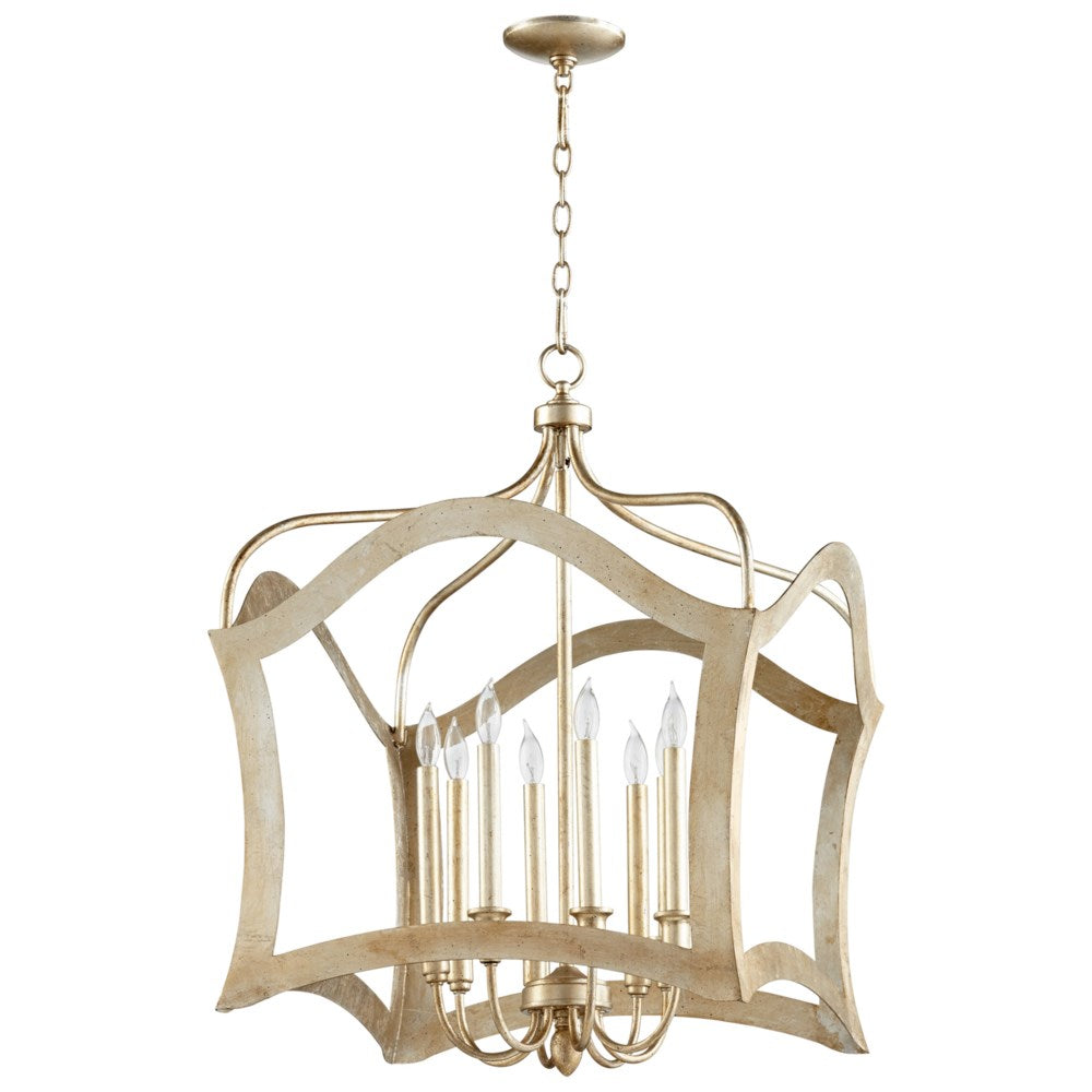 Cyan Design 06582 Milan Eight Light Pendant Chandeliers Cyan Design Aged Silver Leaf  